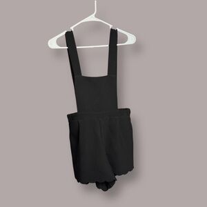 Millau Black Scalloped Hem Romper